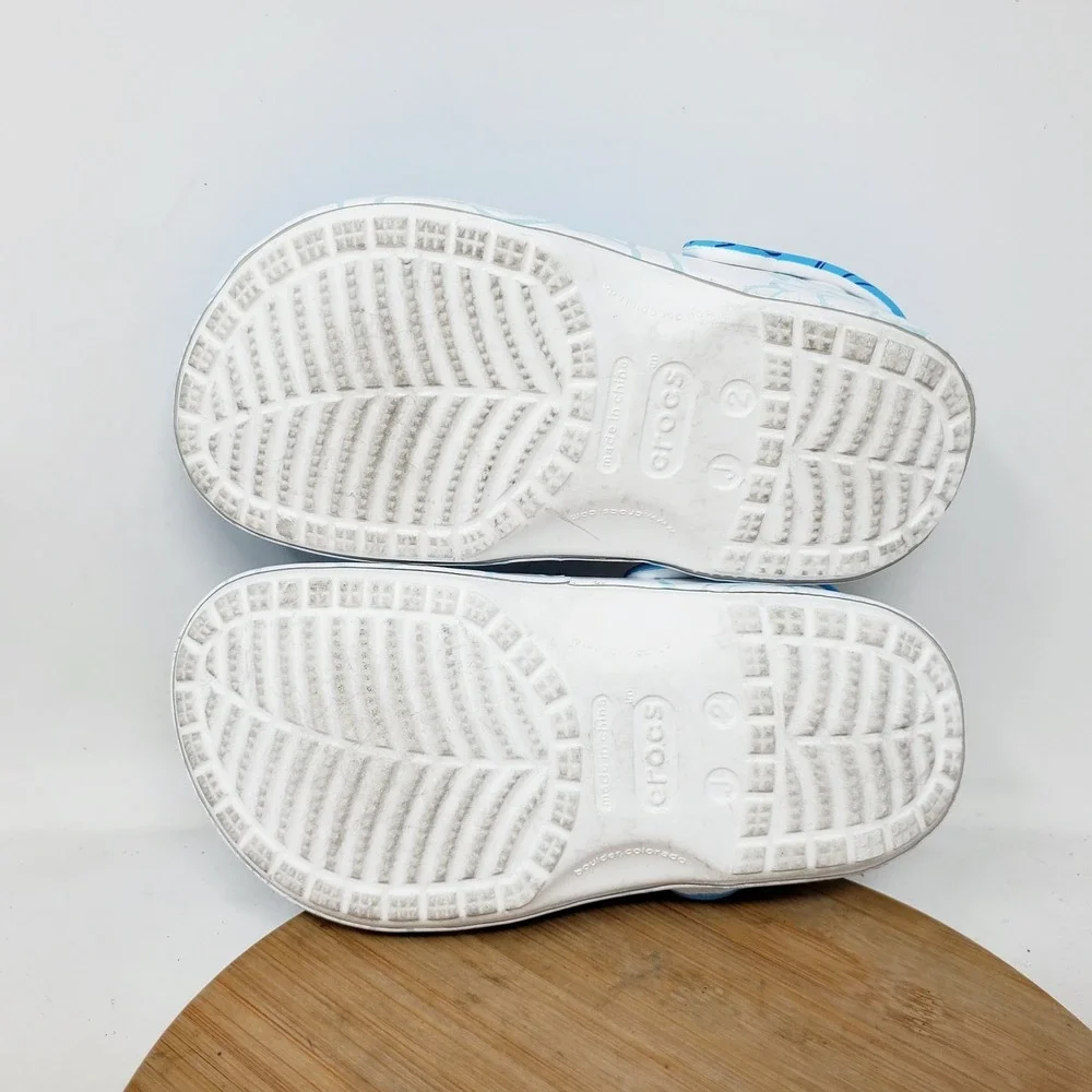 Crocs Smurfs Sandals Kids 2 Blue‎ Classic Clog Casual Boys Girls Shoes
